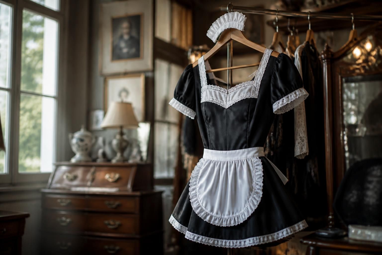 découvrez notre costume de femme de chambre sexy, idéal pour pimenter vos scénarios érotiques et ajouter une touche de séduction à vos moments intimes.